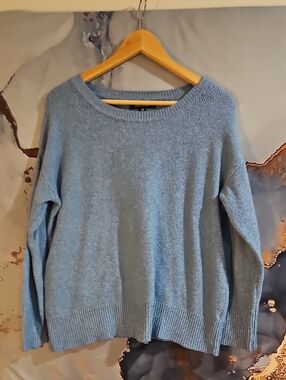 Ellen Tracy Soft Light Blue Crewneck Sweater